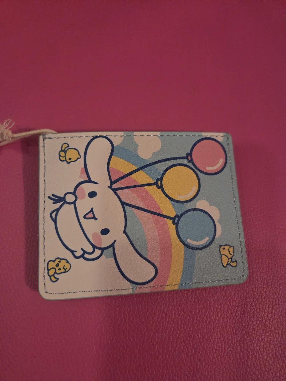 Loungefly Cinnamoroll Pastel Blue Card Wallet with Pink and Yellow Accents